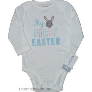 My First Easter Bodysuit Bunny Rabbit Boys Girls Tee 1st Boy Girl Unisex